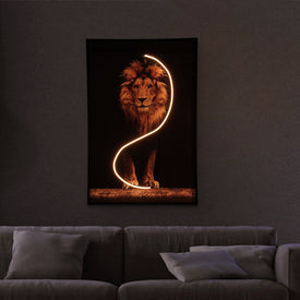 Lion Wall Art with LED Light